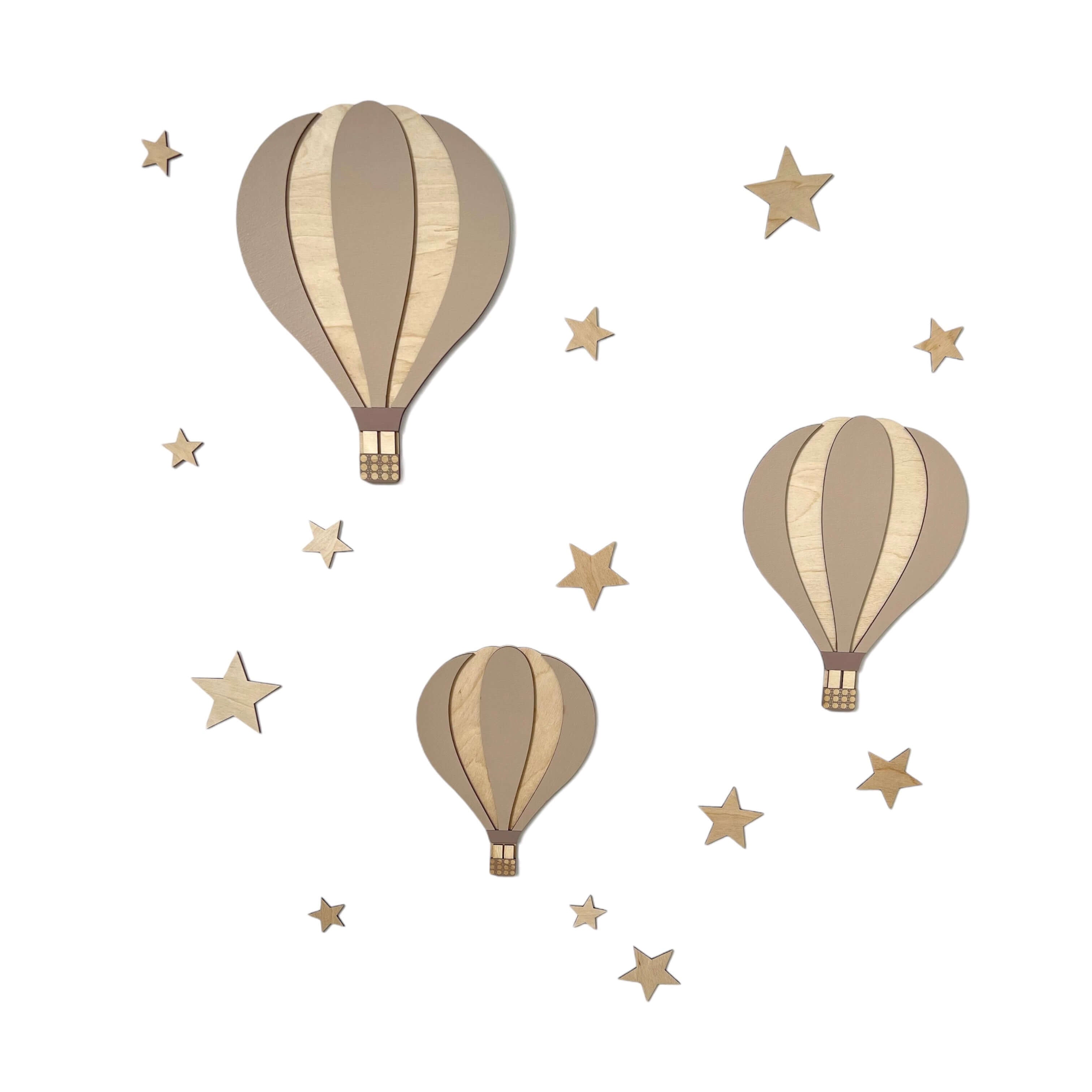 View details for Handmade wooden hot air balloon wall decoration (Color Cappuccino) Handmade wooden hot air balloon wall decoration (Color Cappuccino)